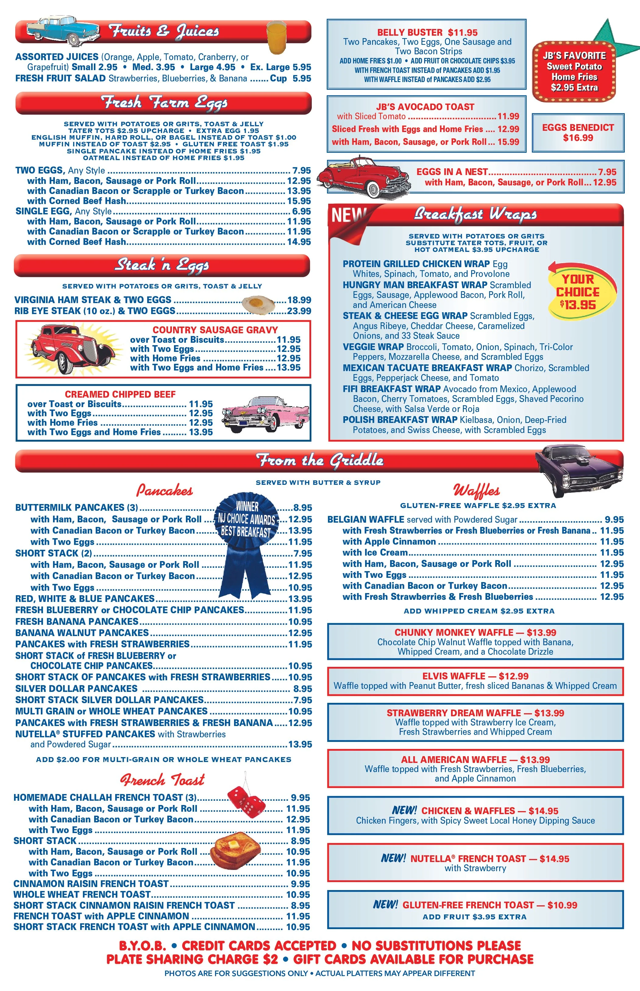 Menu — JB'S ROUTE 33 DINER